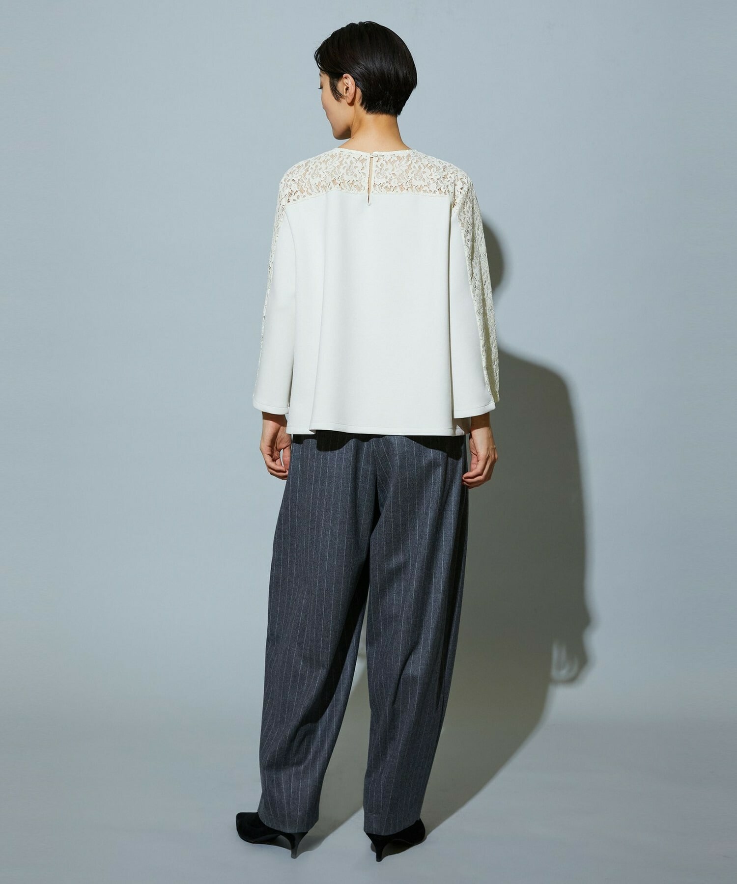 【MOGA】【Lサイズ】スタイリスト戸野塚かおるコラボ ソフトダンボールレースコンビトップス 詳細画像 アイボリー 19