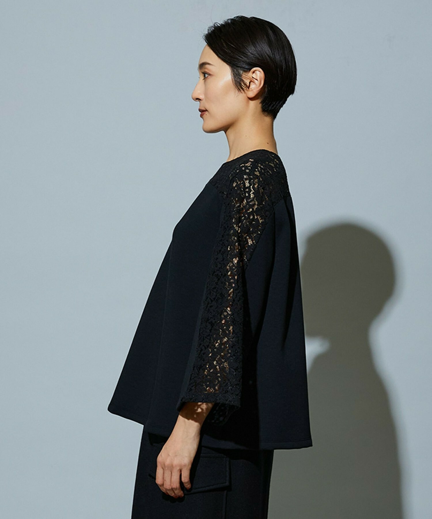 【MOGA】【Lサイズ】スタイリスト戸野塚かおるコラボ ソフトダンボールレースコンビトップス 詳細画像 アイボリー 26