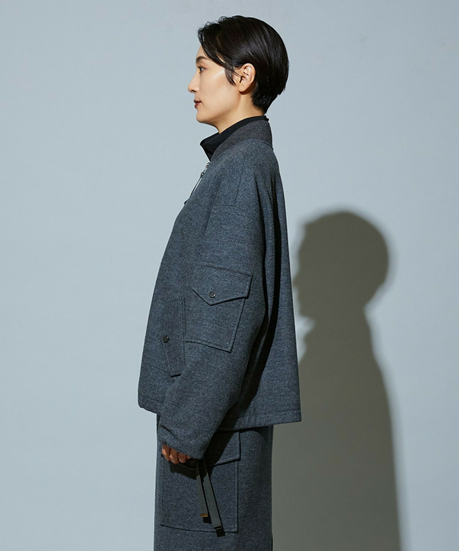 【MOGA】【Lサイズ】スタイリスト戸野塚かおるコラボ ハードミルド天竺ブルゾン 詳細画像 チャコールグレー 20