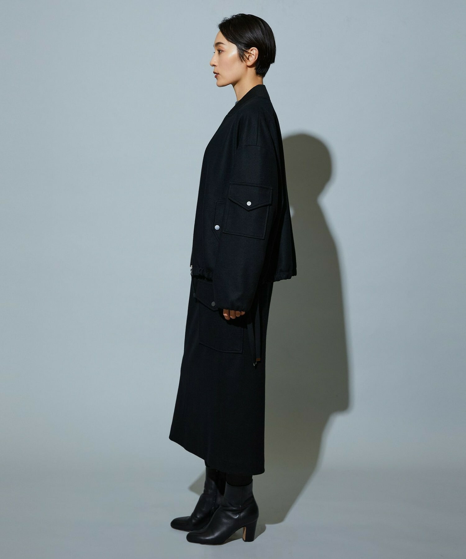 【MOGA】【Lサイズ】スタイリスト戸野塚かおるコラボ ハードミルド天竺ブルゾン 詳細画像 チャコールグレー 9