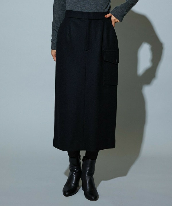 【Lサイズ】スタイリスト戸野塚かおるコラボ ハードミルド天竺カーゴスカート 詳細画像 ブラック 2