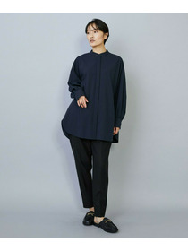 【MOGA】トロストレッチバンドカラーブラウス 詳細画像 ネイビー 15