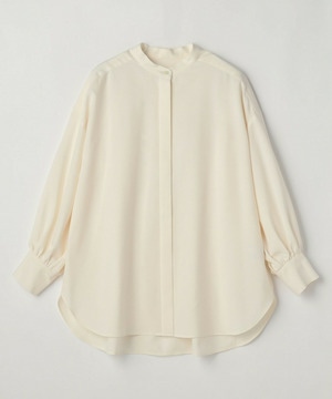 【MOGA】トロストレッチバンドカラーブラウス 詳細画像 オフホワイト 2