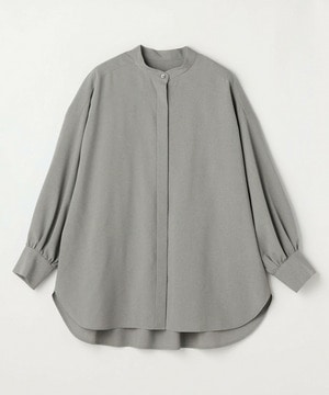 【MOGA】トロストレッチバンドカラーブラウス 詳細画像 ライトグレー 2