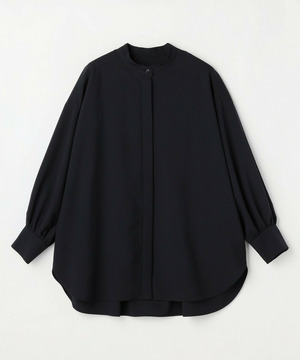 【MOGA】トロストレッチバンドカラーブラウス 詳細画像 ネイビー 2