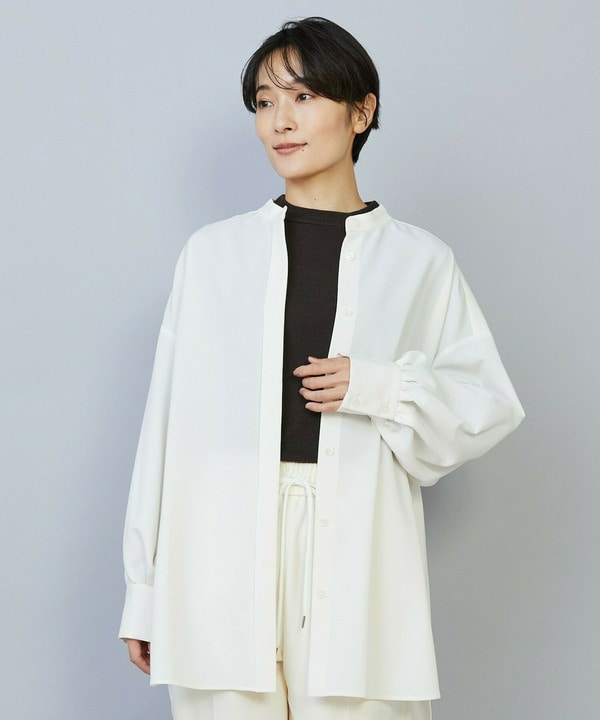 【MOGA】トロストレッチバンドカラーブラウス