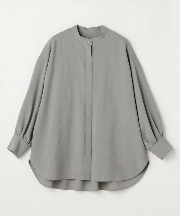 トロストレッチバンドカラーブラウス 詳細画像 ライトグレー 2