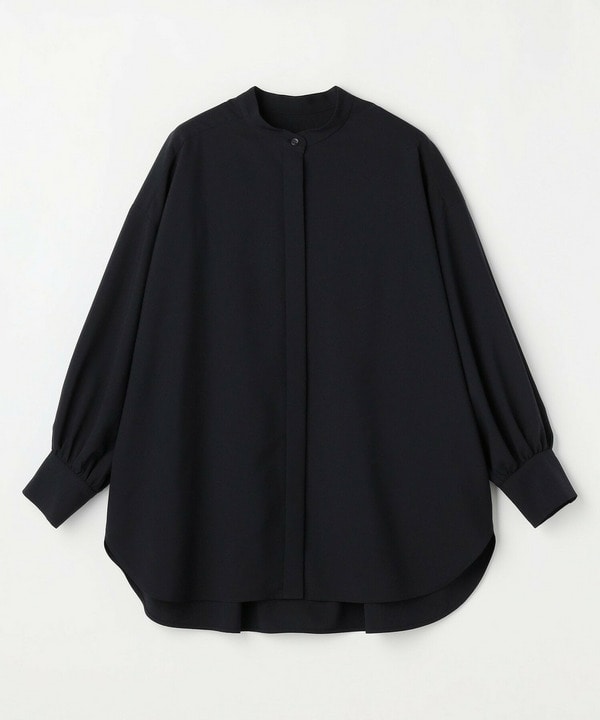 トロストレッチバンドカラーブラウス 詳細画像 ネイビー 2