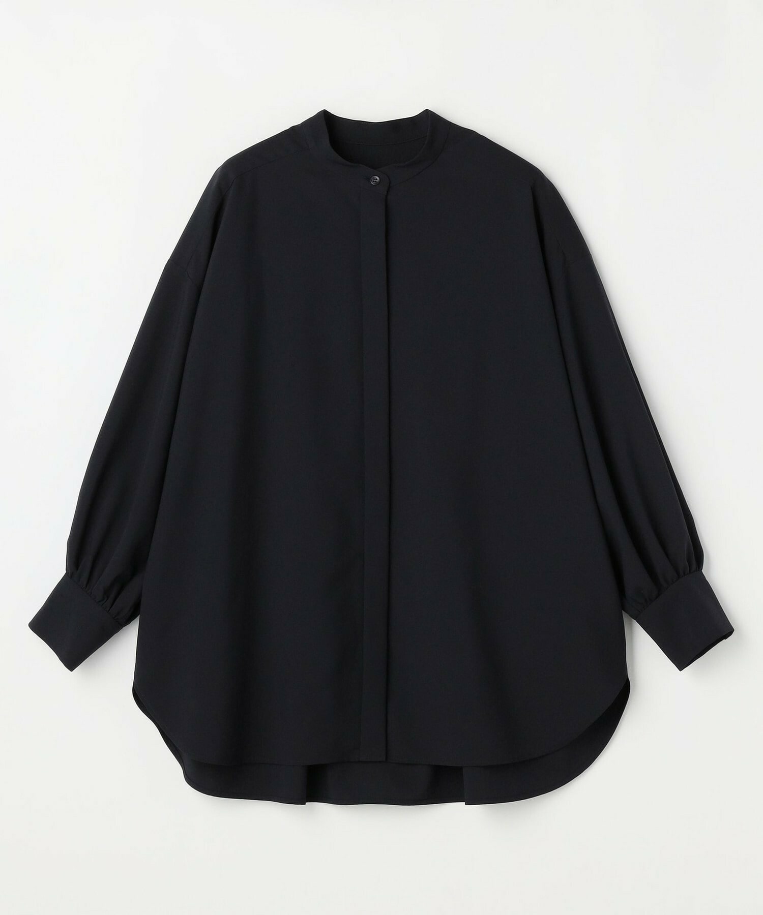 【MOGA】トロストレッチバンドカラーブラウス 詳細画像 ネイビー 2