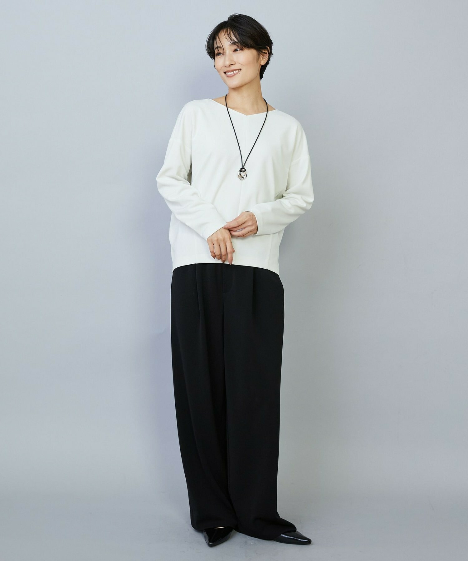 【MOGA】トリアセカルゼVネックトップス 詳細画像 ブラック 19