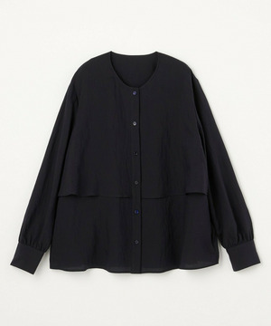 【MOGA】シアーシルクフレアブラウス 詳細画像 ネイビー 2