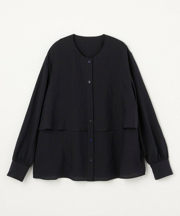 シアーシルクフレアブラウス 詳細画像 ネイビー 2