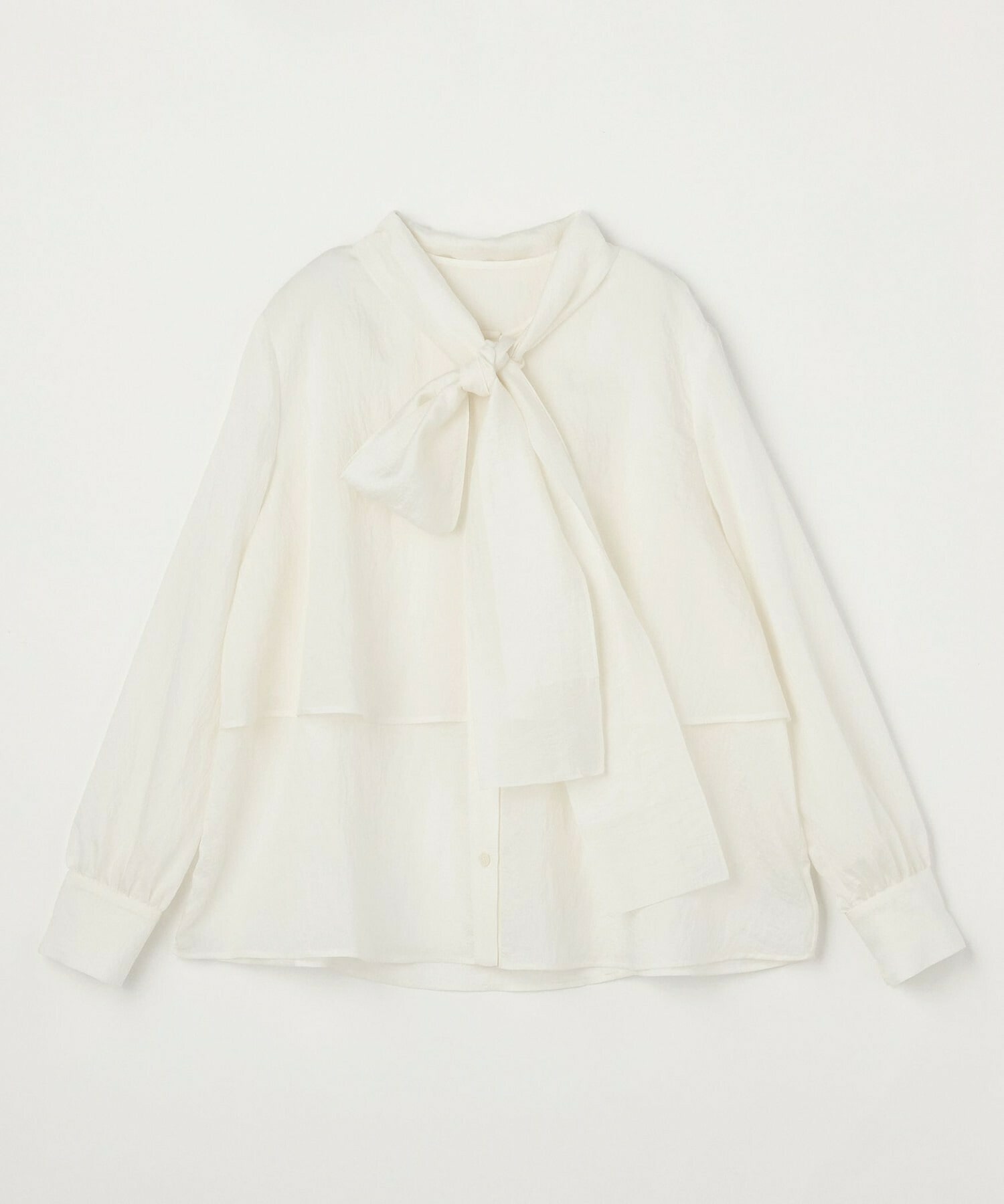 【MOGA】シアーシルクフレアブラウス 詳細画像 オフホワイト 1