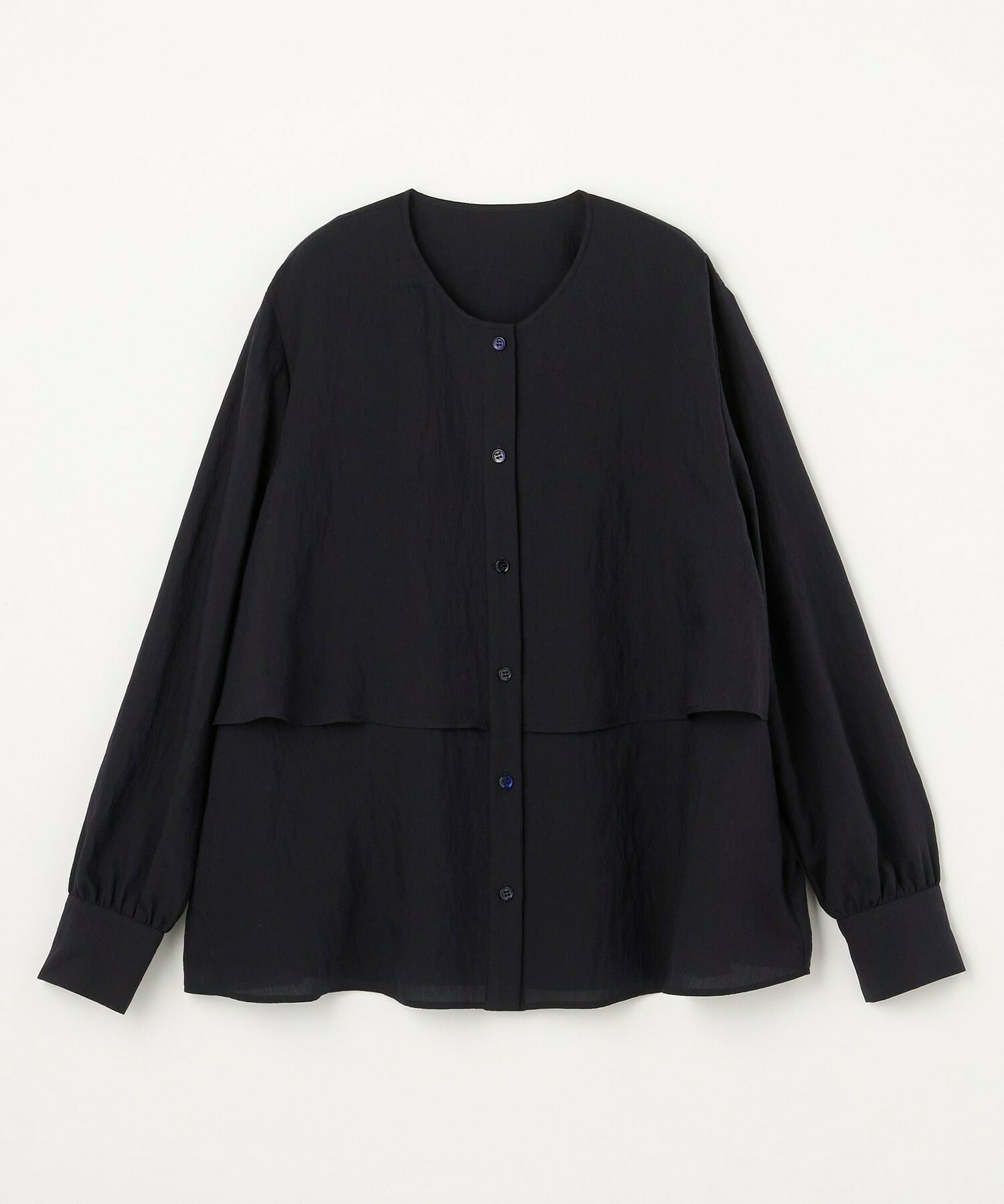 【MOGA】シアーシルクフレアブラウス 詳細画像 ネイビー 2