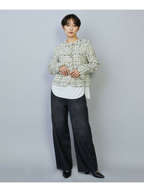 【MOGA】ファンシーヤーンツイードショートジャケット 詳細画像 ブラック 12