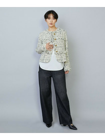 【MOGA】ファンシーヤーンツイードショートジャケット 詳細画像 ブラック 21