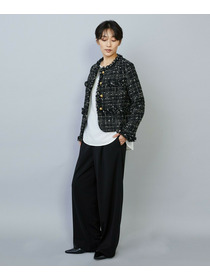 【MOGA】ファンシーヤーンツイードショートジャケット 詳細画像 ブラック 3
