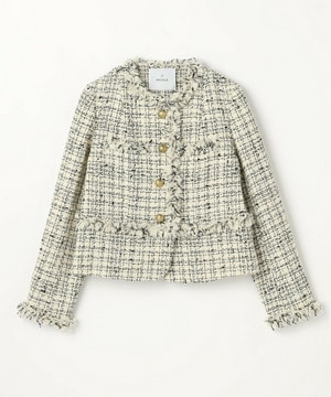 【MOGA】ファンシーヤーンツイードショートジャケット 詳細画像 オフホワイト 2