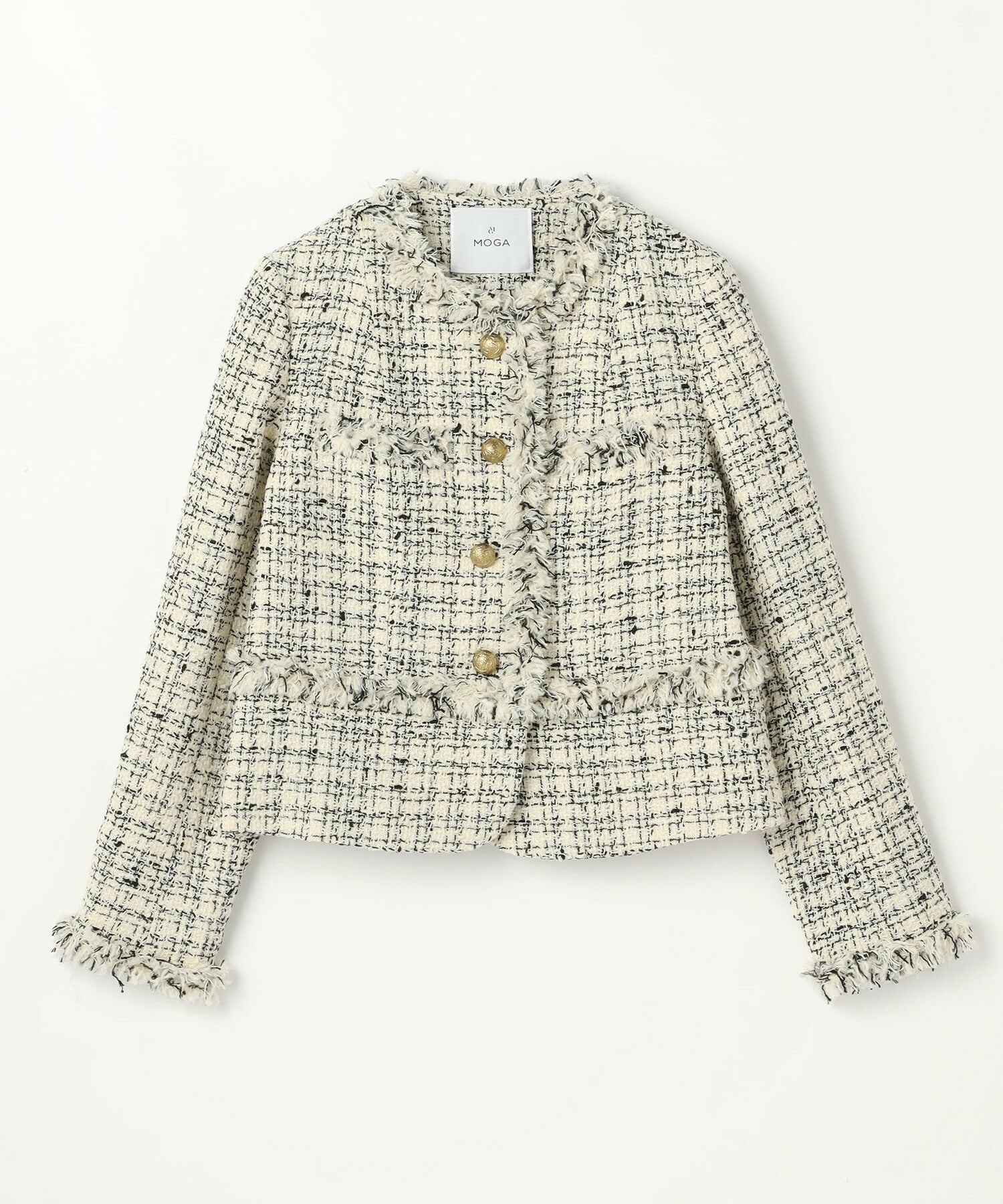 【MOGA】ファンシーヤーンツイードショートジャケット 詳細画像 ブラック 23