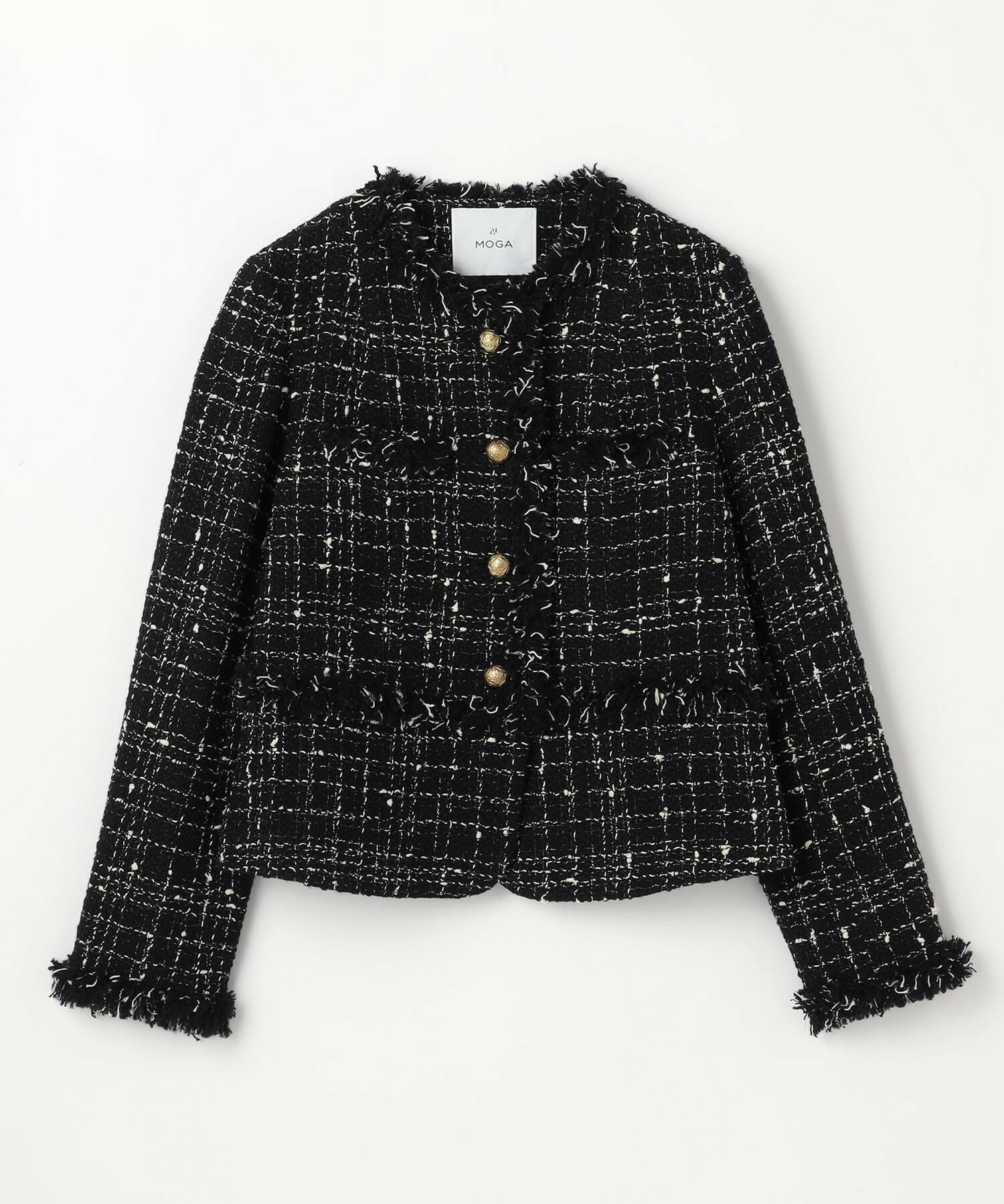 【MOGA】ファンシーヤーンツイードショートジャケット 詳細画像 ブラック 2