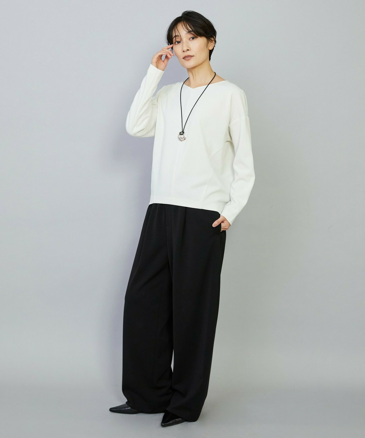 【MOGA】トリアセカルゼセミワイドパンツ 詳細画像 ダークネイビー 2