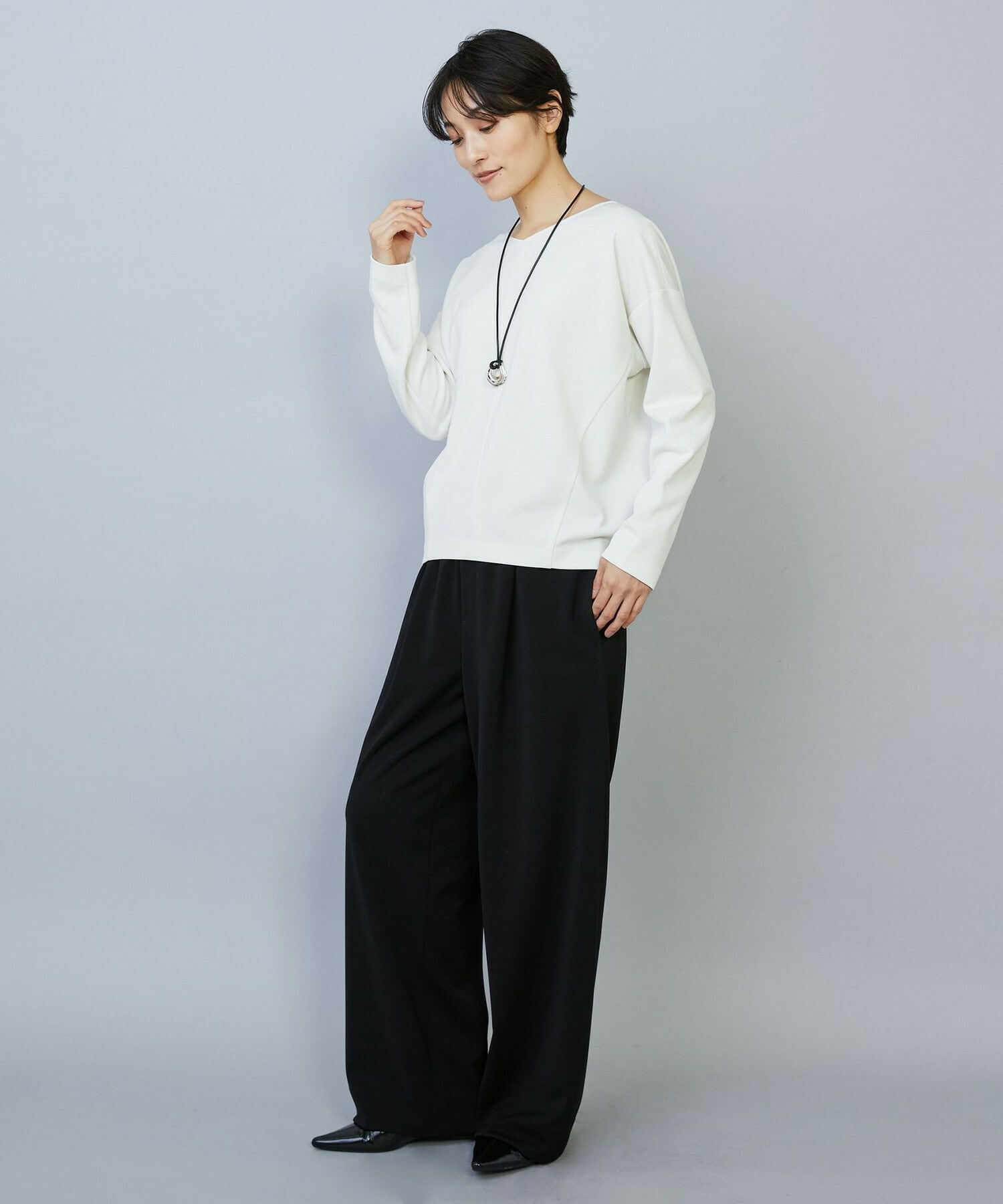 【MOGA】トリアセカルゼセミワイドパンツ 詳細画像 ダークネイビー 3