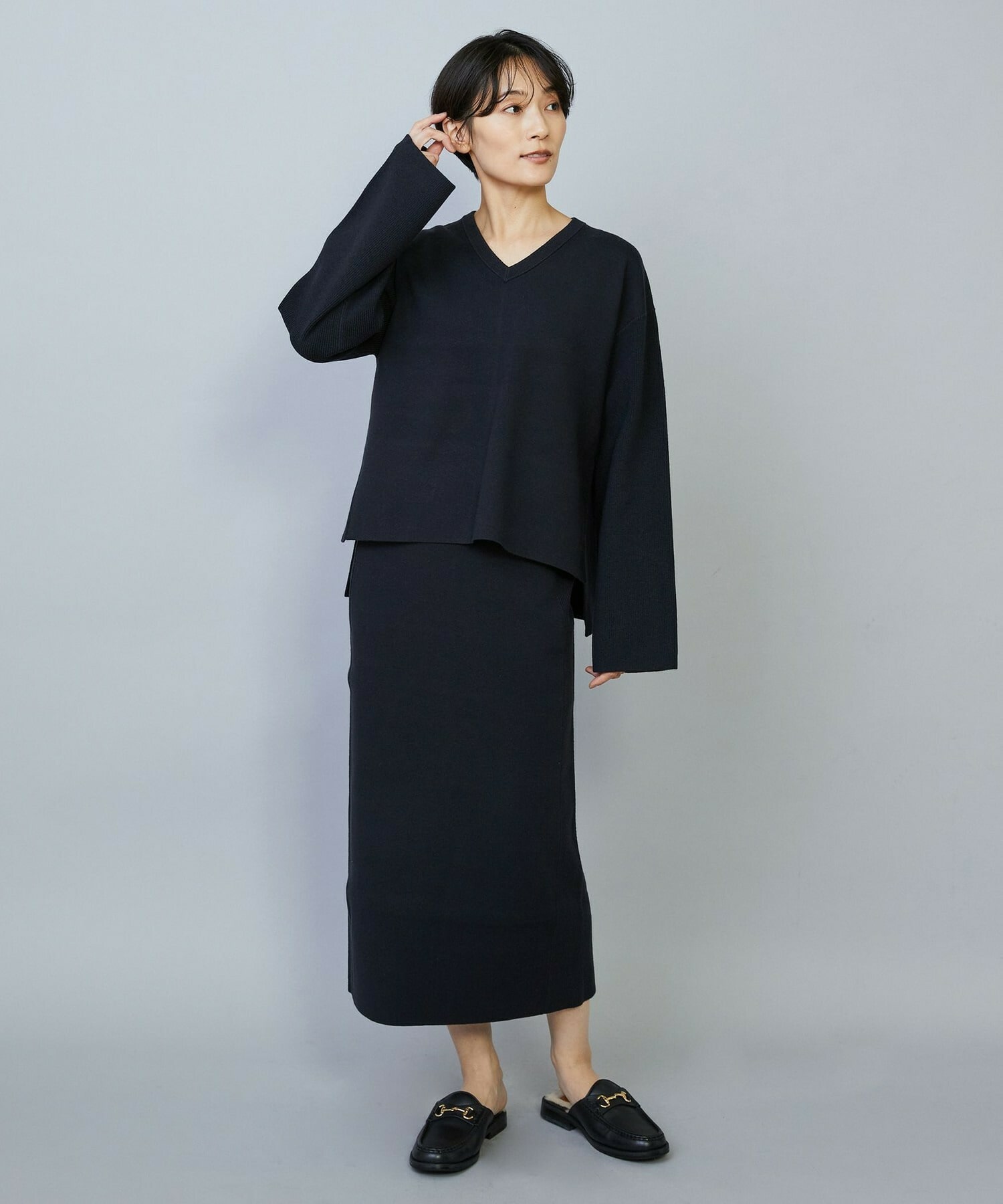 【MOGA】コームドコットンニットスカート 詳細画像 ネイビー 11