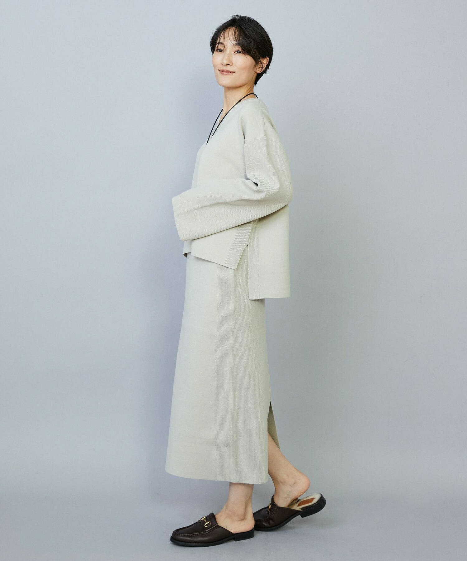 【MOGA】コームドコットンニットスカート 詳細画像 ネイビー 14