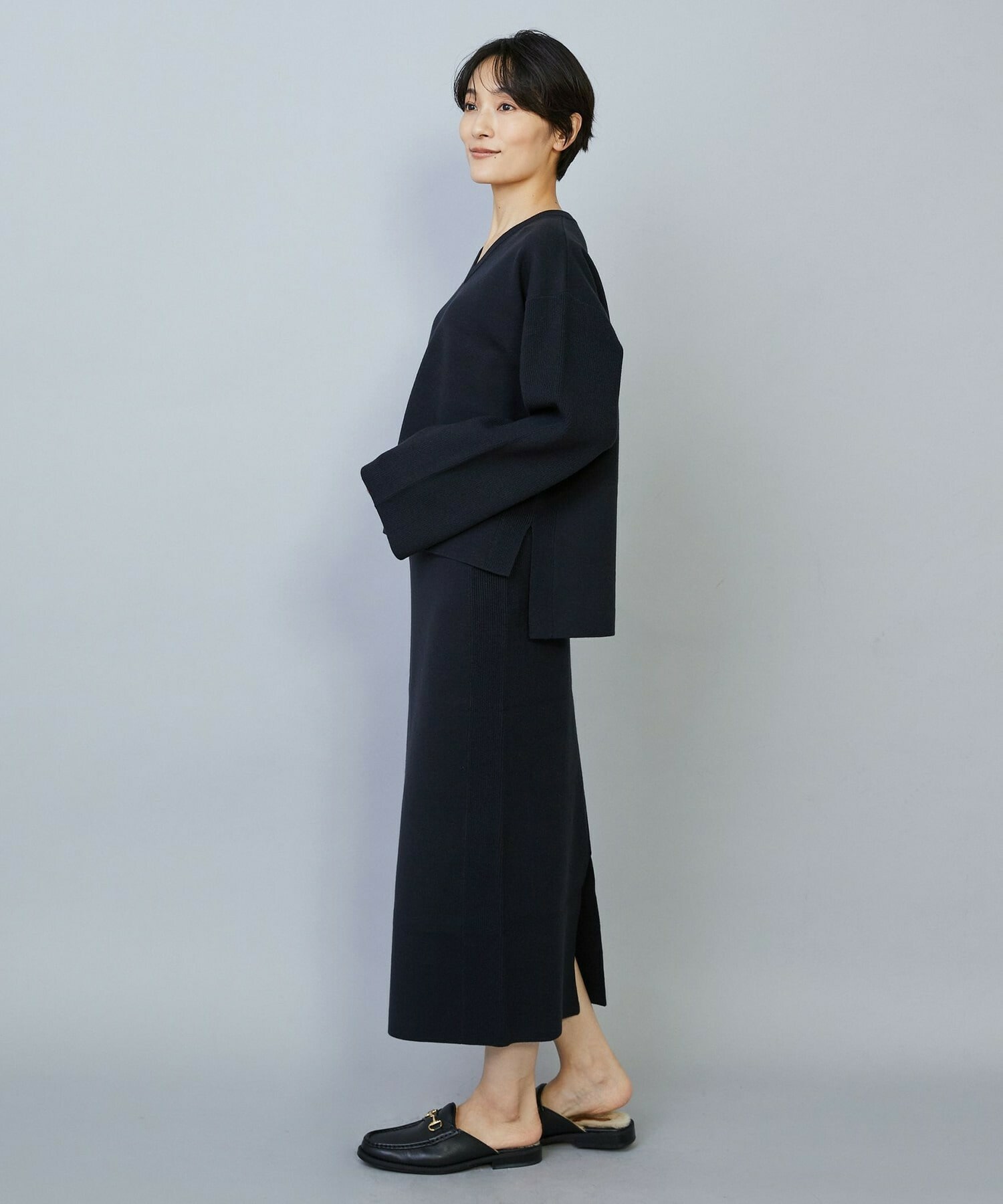 【MOGA】コームドコットンニットスカート 詳細画像 ネイビー 5