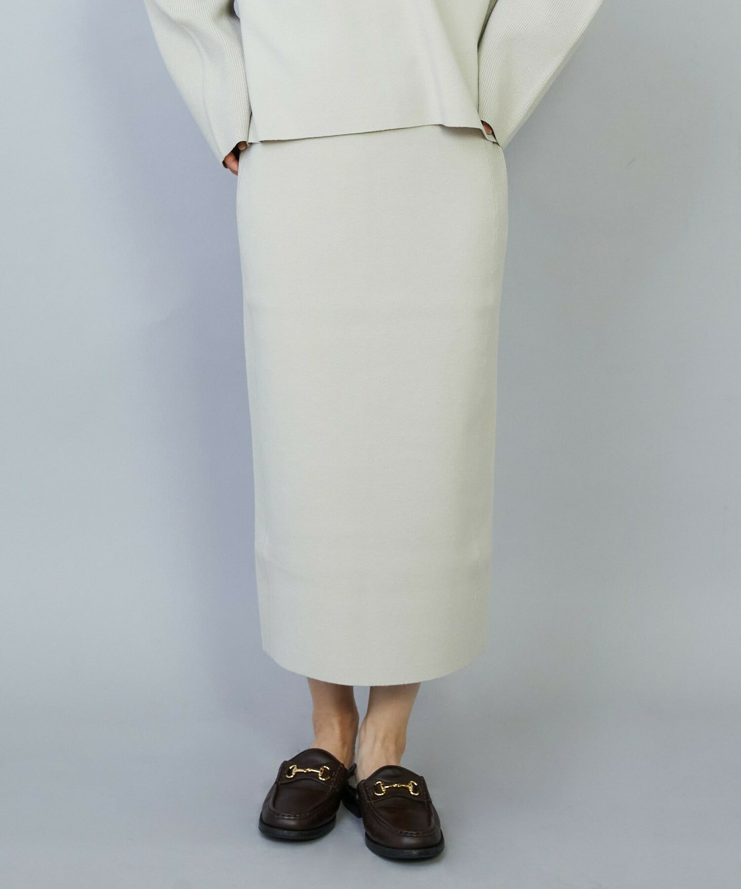 【MOGA】コームドコットンニットスカート 詳細画像 ライトベージュ 1