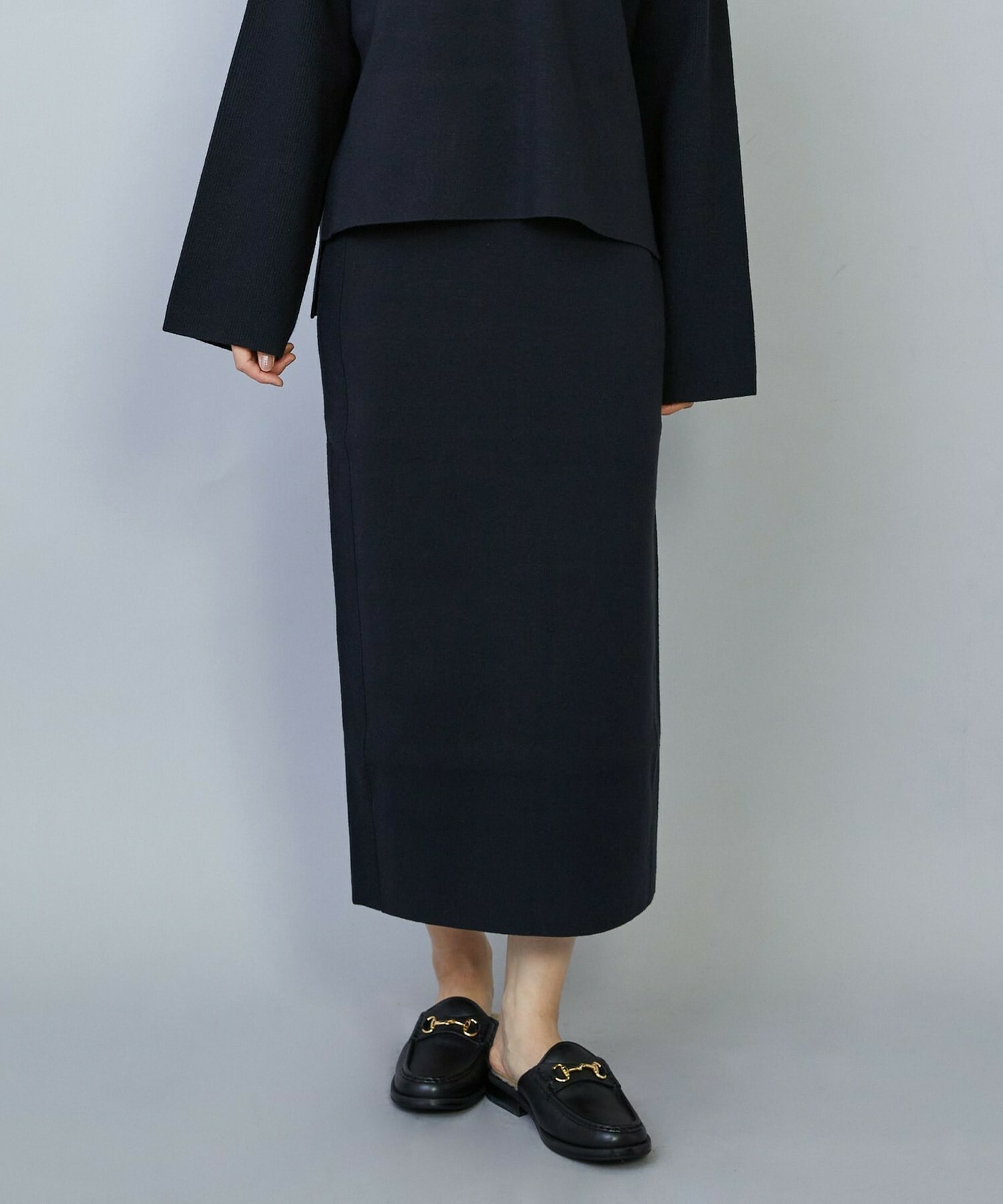 【MOGA】コームドコットンニットスカート 詳細画像 ネイビー 1