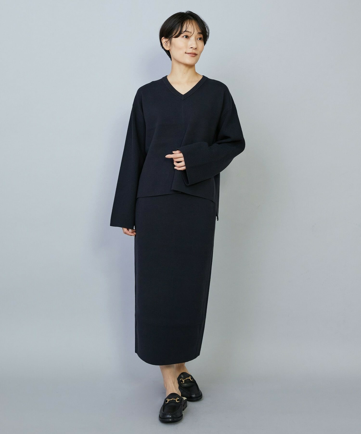 【MOGA】コームドコットンチュニックニット 詳細画像 ネイビー 1