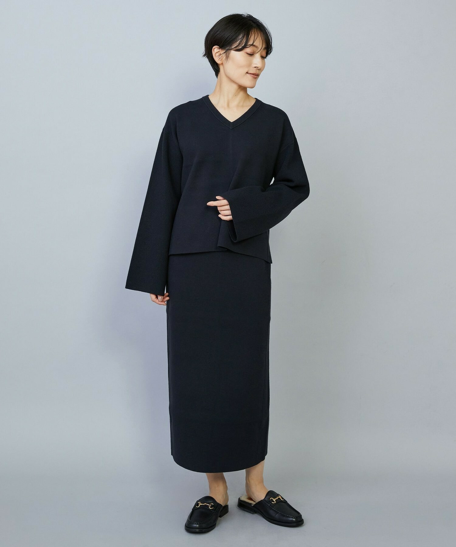 【MOGA】コームドコットンチュニックニット 詳細画像 ネイビー 10