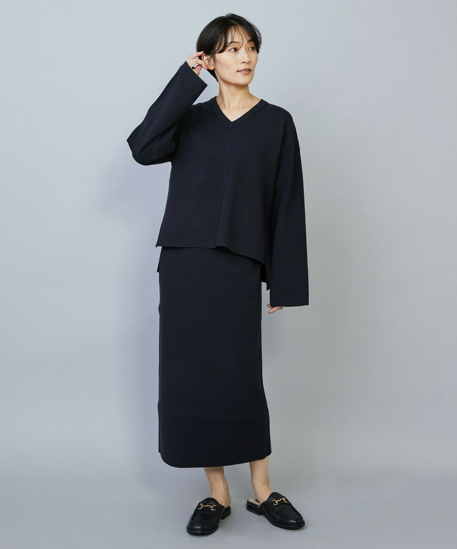 【MOGA】コームドコットンチュニックニット 詳細画像 ネイビー 11