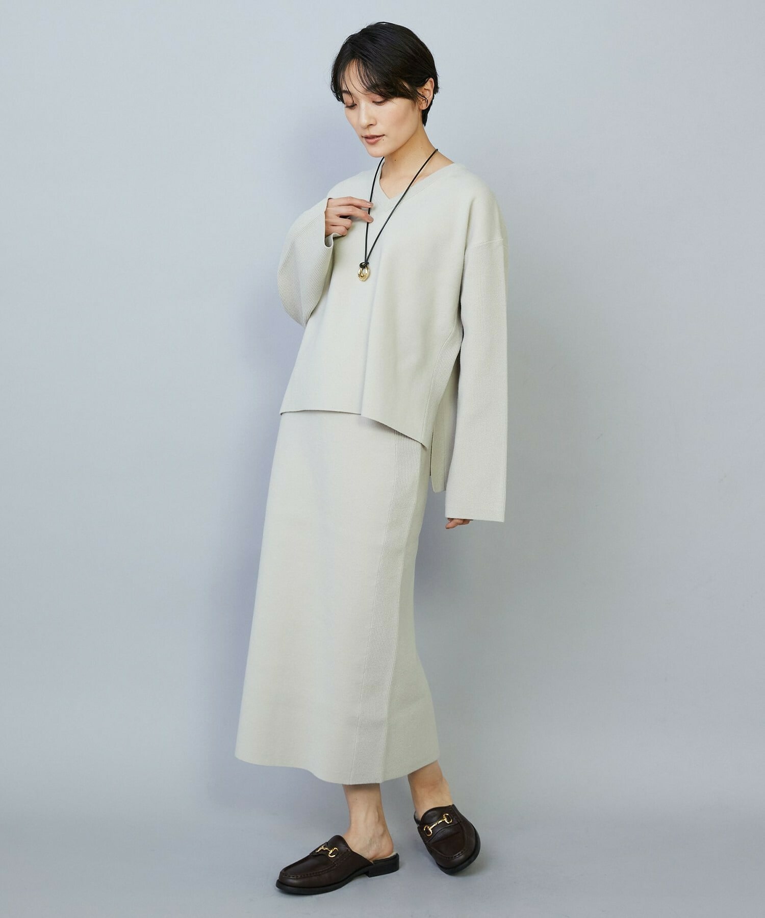 【MOGA】コームドコットンチュニックニット 詳細画像 ネイビー 14