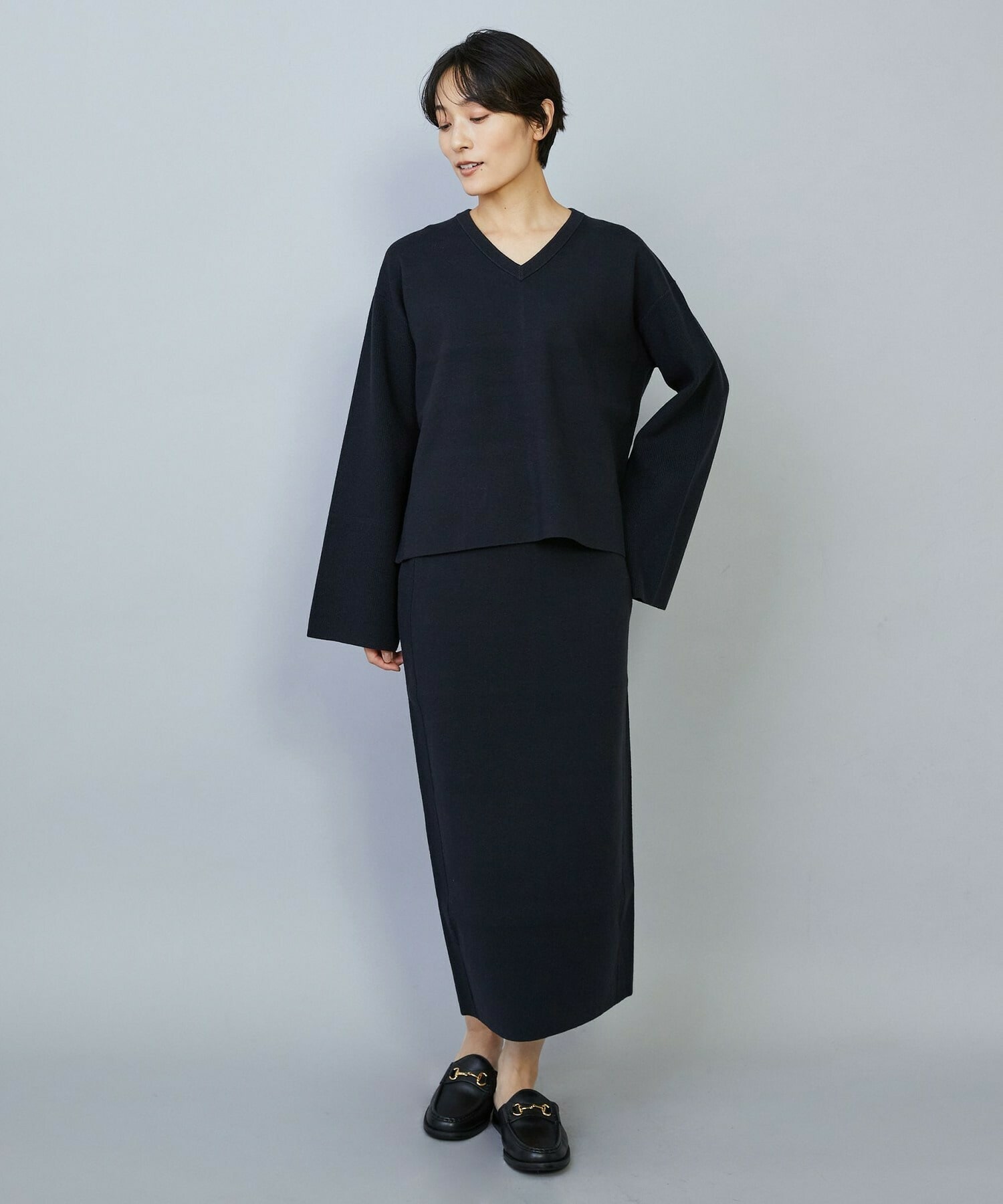 【MOGA】コームドコットンチュニックニット 詳細画像 ネイビー 4