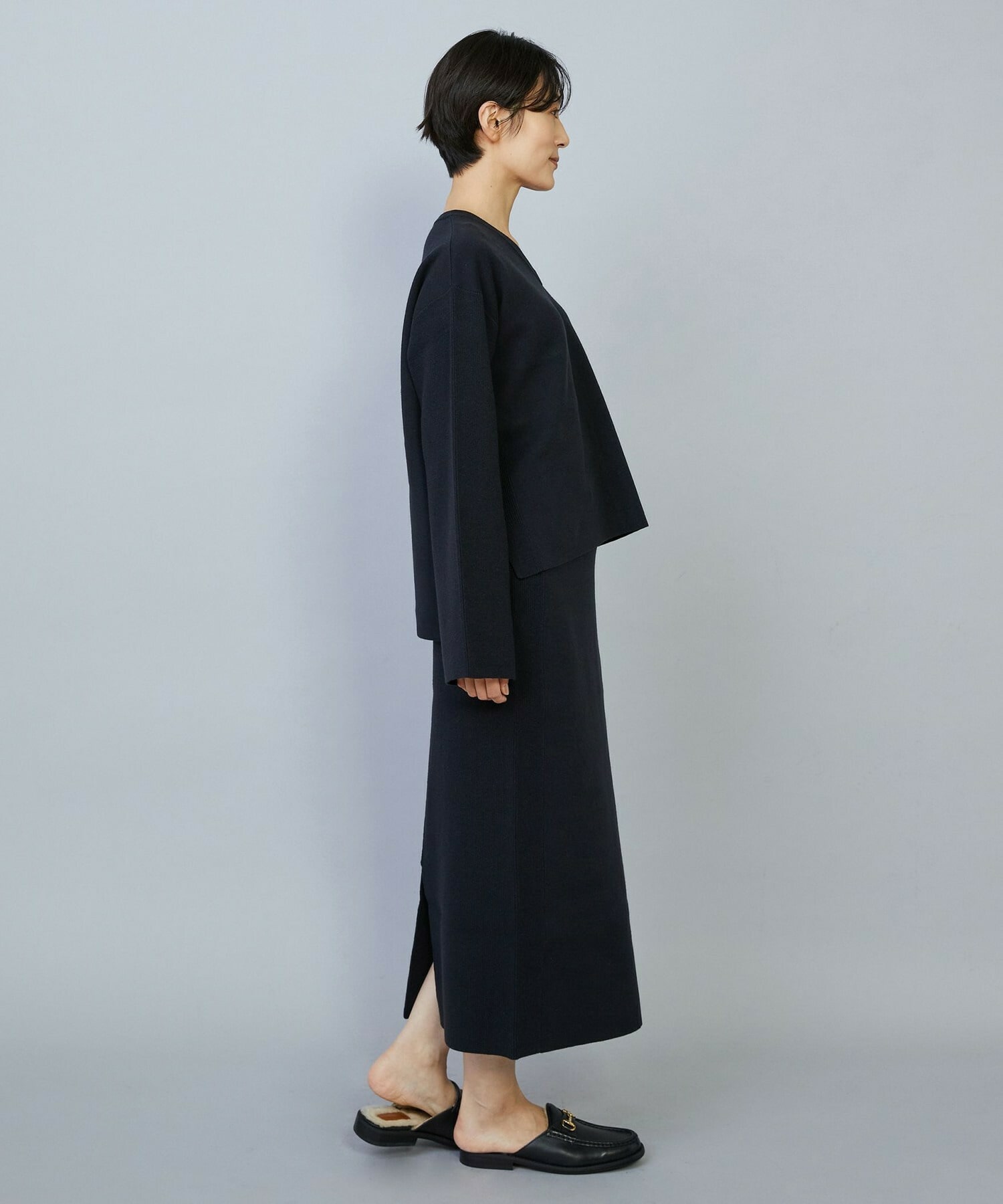 【MOGA】コームドコットンチュニックニット 詳細画像 ネイビー 8