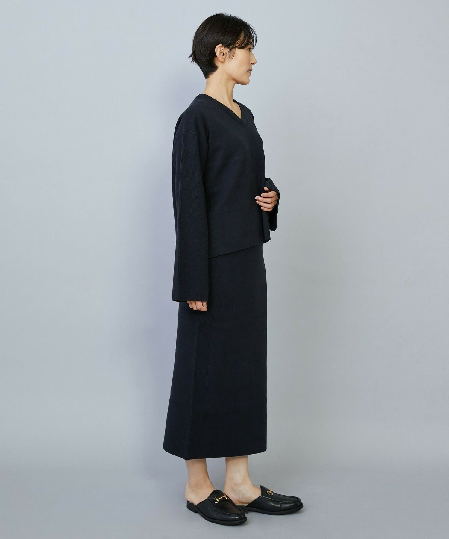 【MOGA】コームドコットンチュニックニット 詳細画像 ネイビー 9