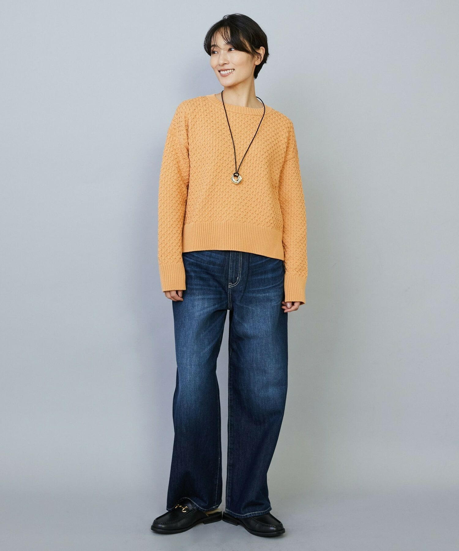 【MOGA】ヴィッテルスリムクルーネックショートニット 詳細画像 オレンジ 14