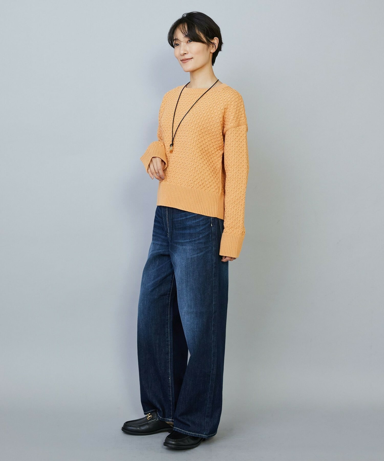 【MOGA】ヴィッテルスリムクルーネックショートニット 詳細画像 オレンジ 16