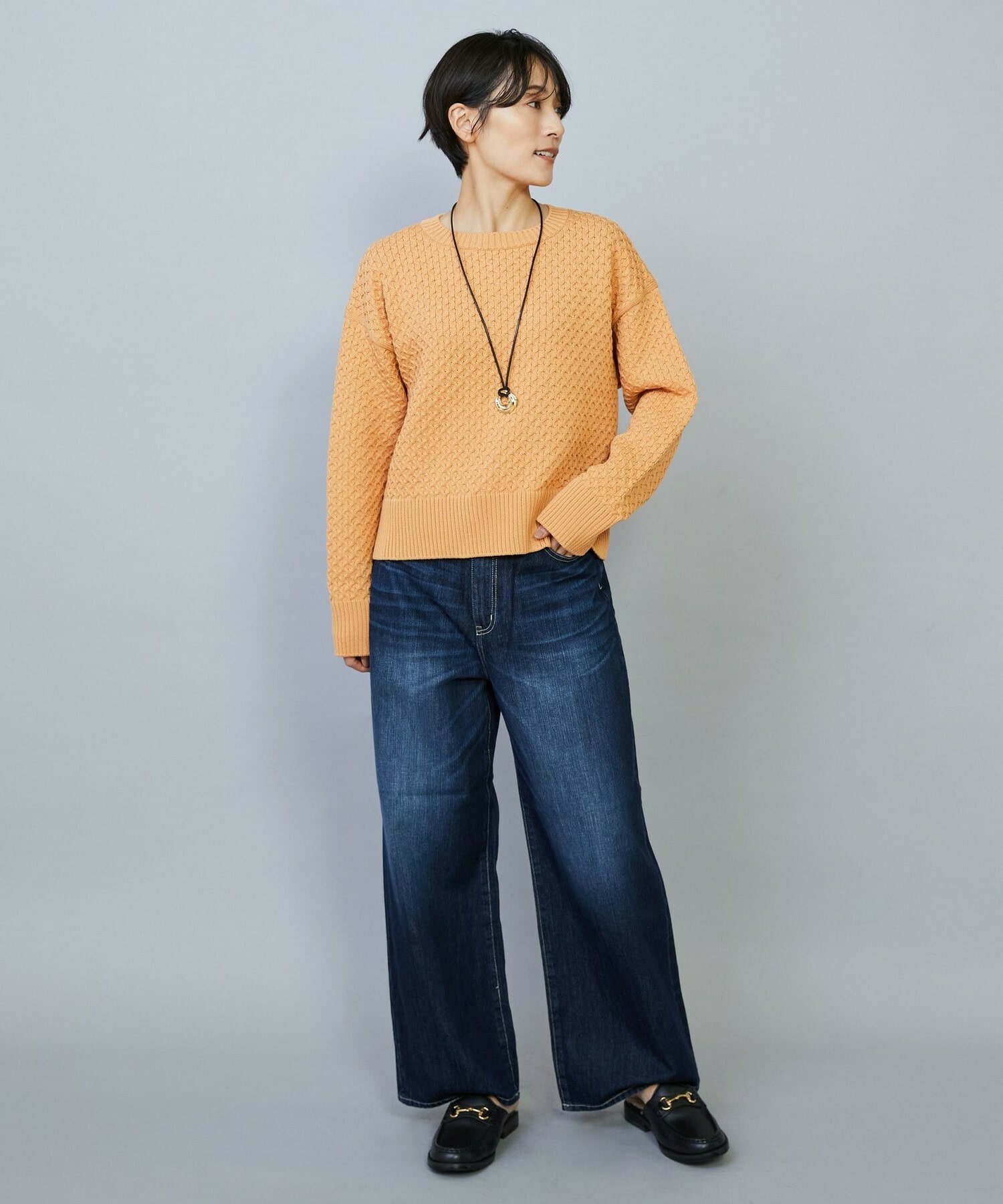 【MOGA】ヴィッテルスリムクルーネックショートニット 詳細画像 オレンジ 19