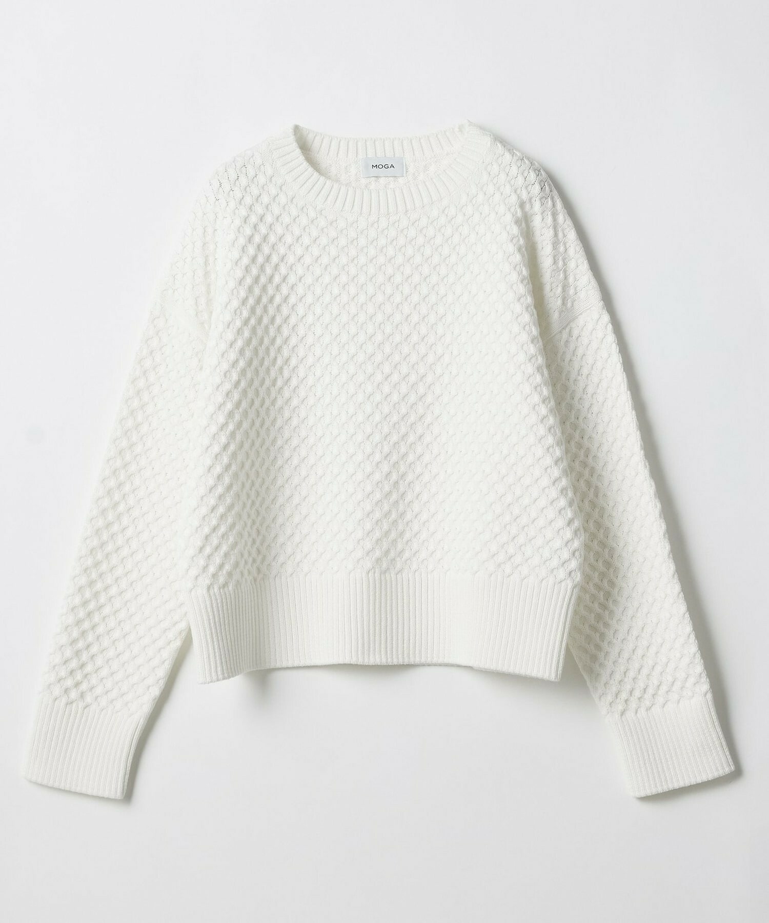 【MOGA】ヴィッテルスリムクルーネックショートニット 詳細画像 オフホワイト 2