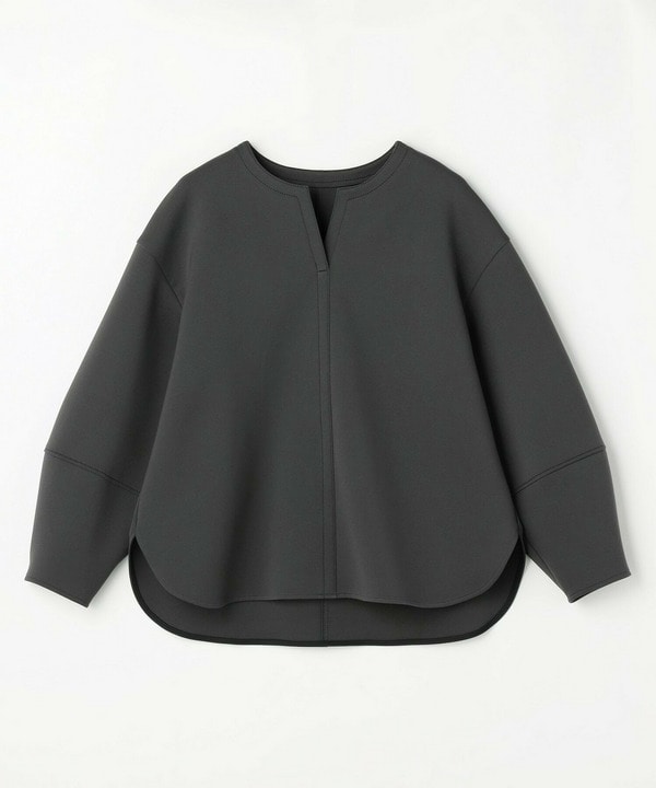 トリアセダブルニットキーネックジャージトップス 詳細画像 ダークグレー 2