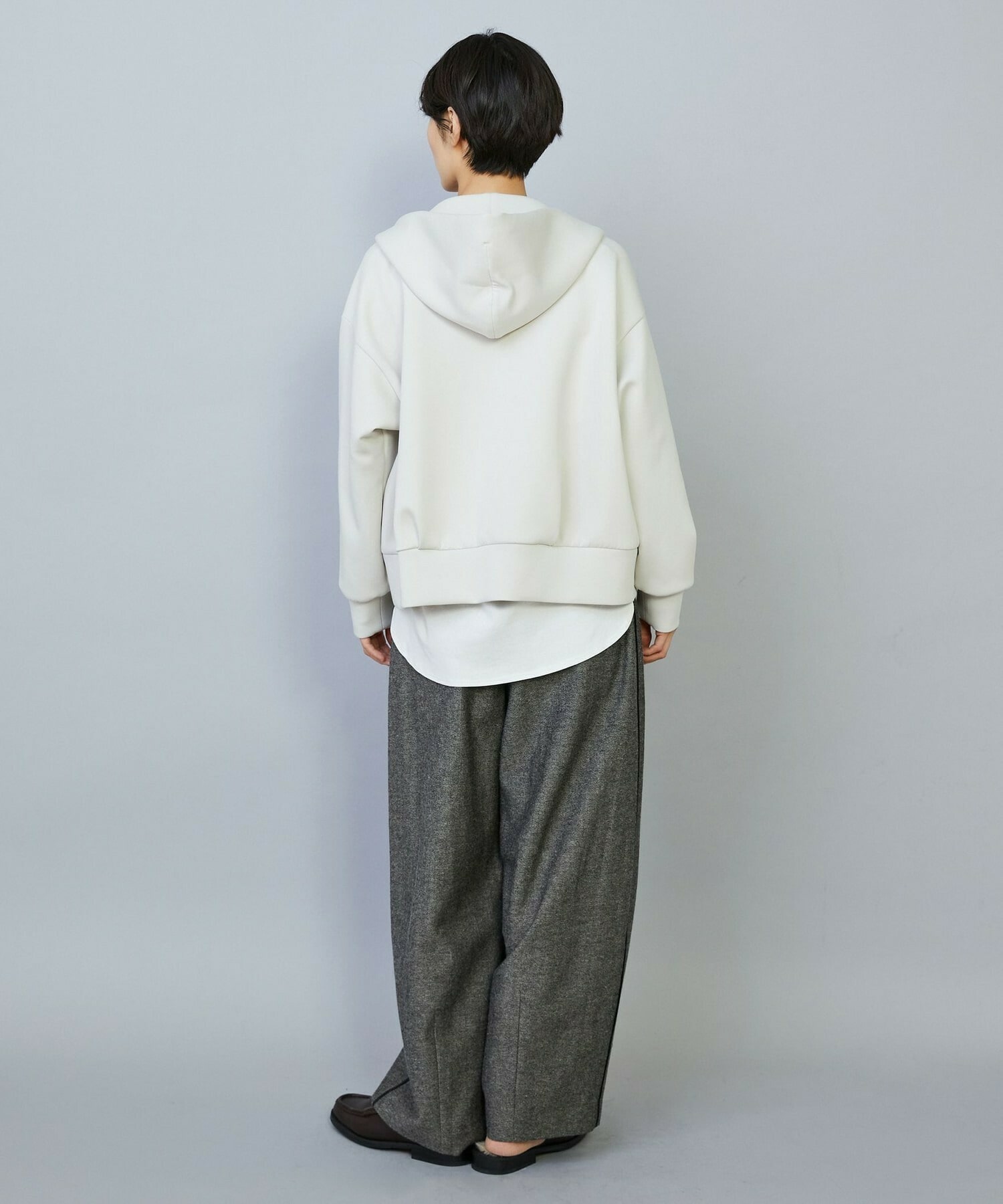 【MOGA】スムースダンボールフードジップパーカー 詳細画像 ライトグレー 16