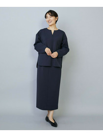 【MOGA】トリアセダブルニットIラインスカート 詳細画像 ネイビー 1