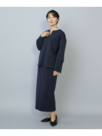 【MOGA】トリアセダブルニットIラインスカート 詳細画像 ネイビー 2