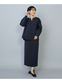 【MOGA】トリアセダブルニットIラインスカート 詳細画像 ネイビー 3