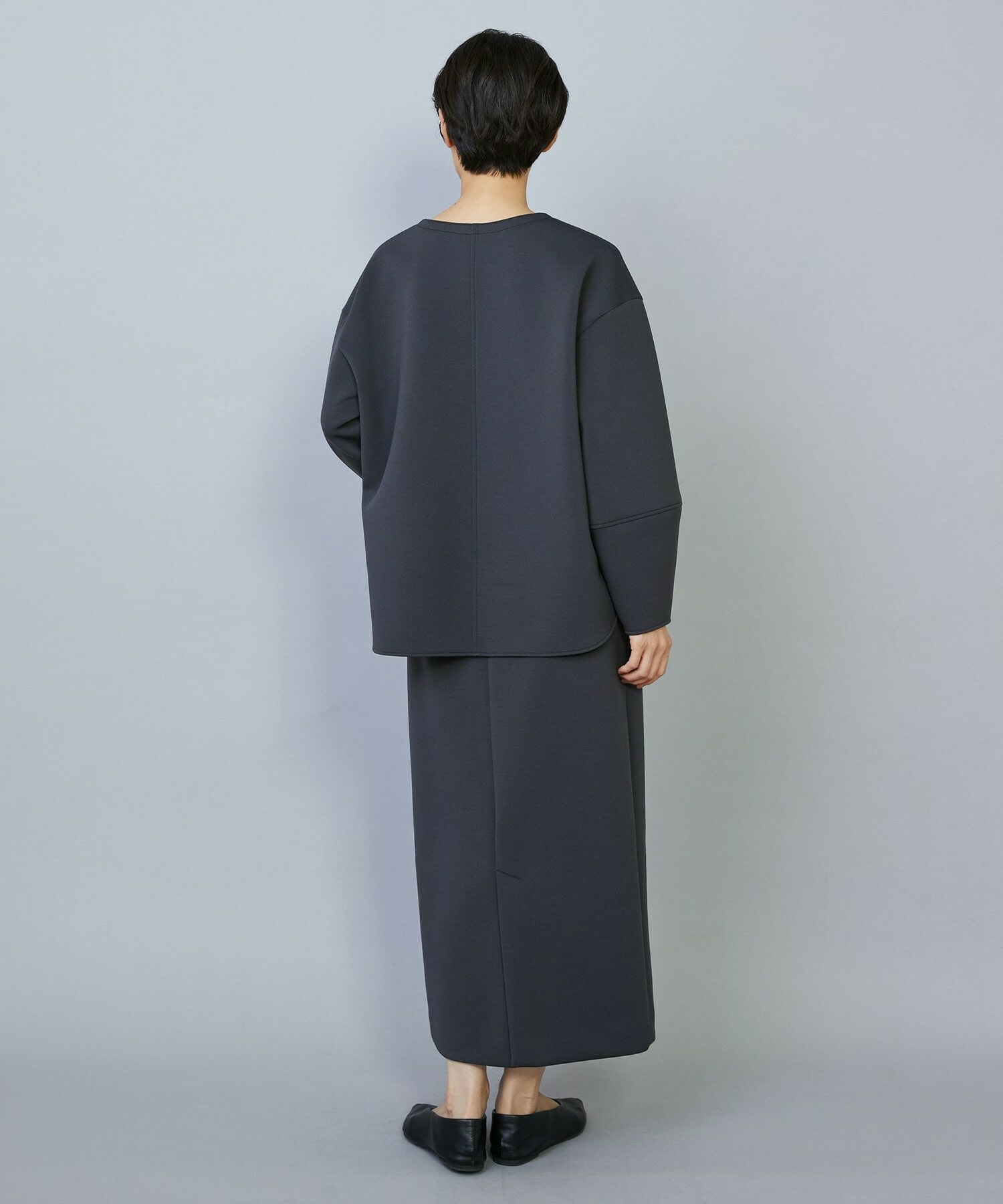 【MOGA】トリアセダブルニットIラインスカート 詳細画像 ネイビー 15