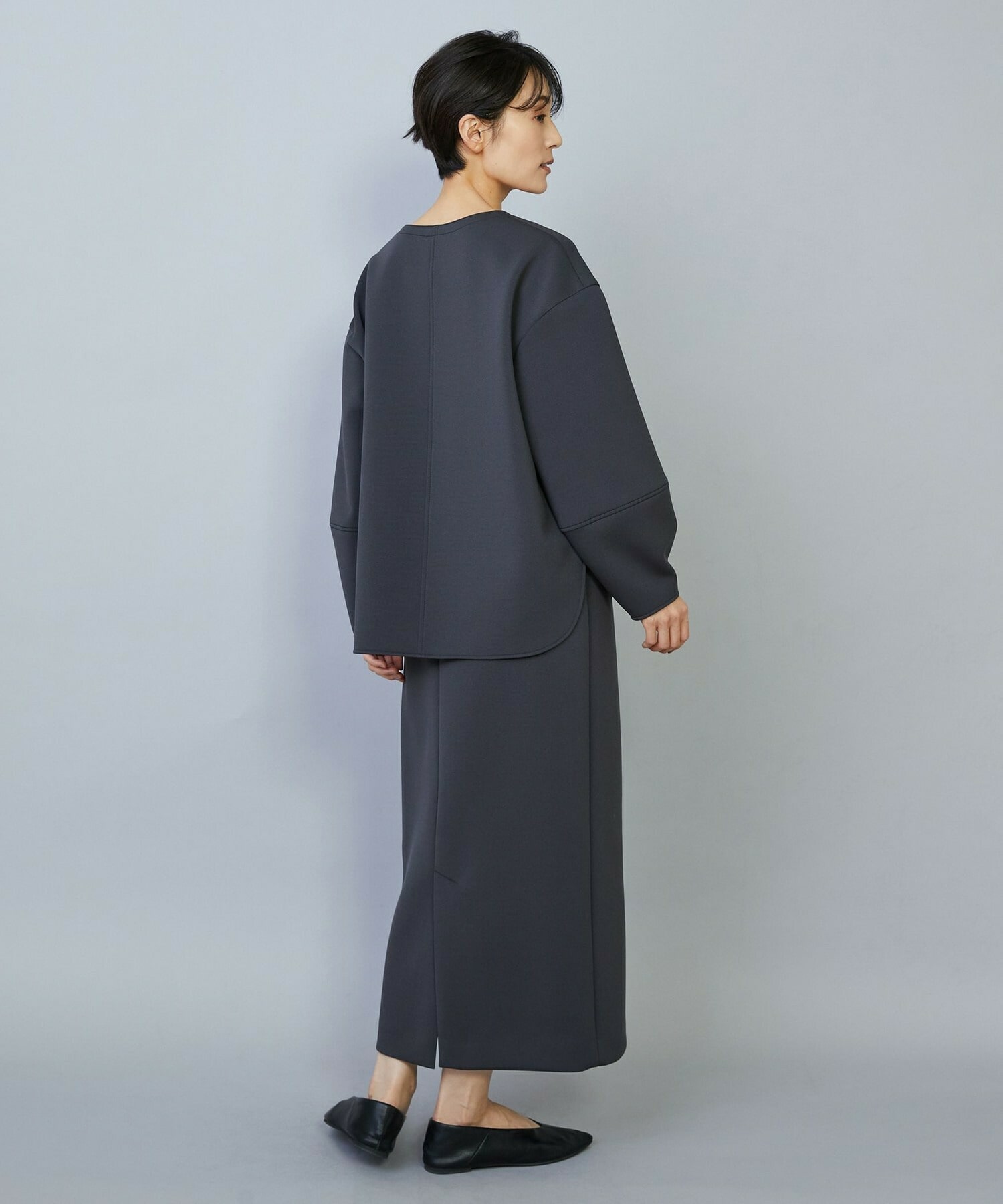 【MOGA】トリアセダブルニットIラインスカート 詳細画像 ネイビー 16