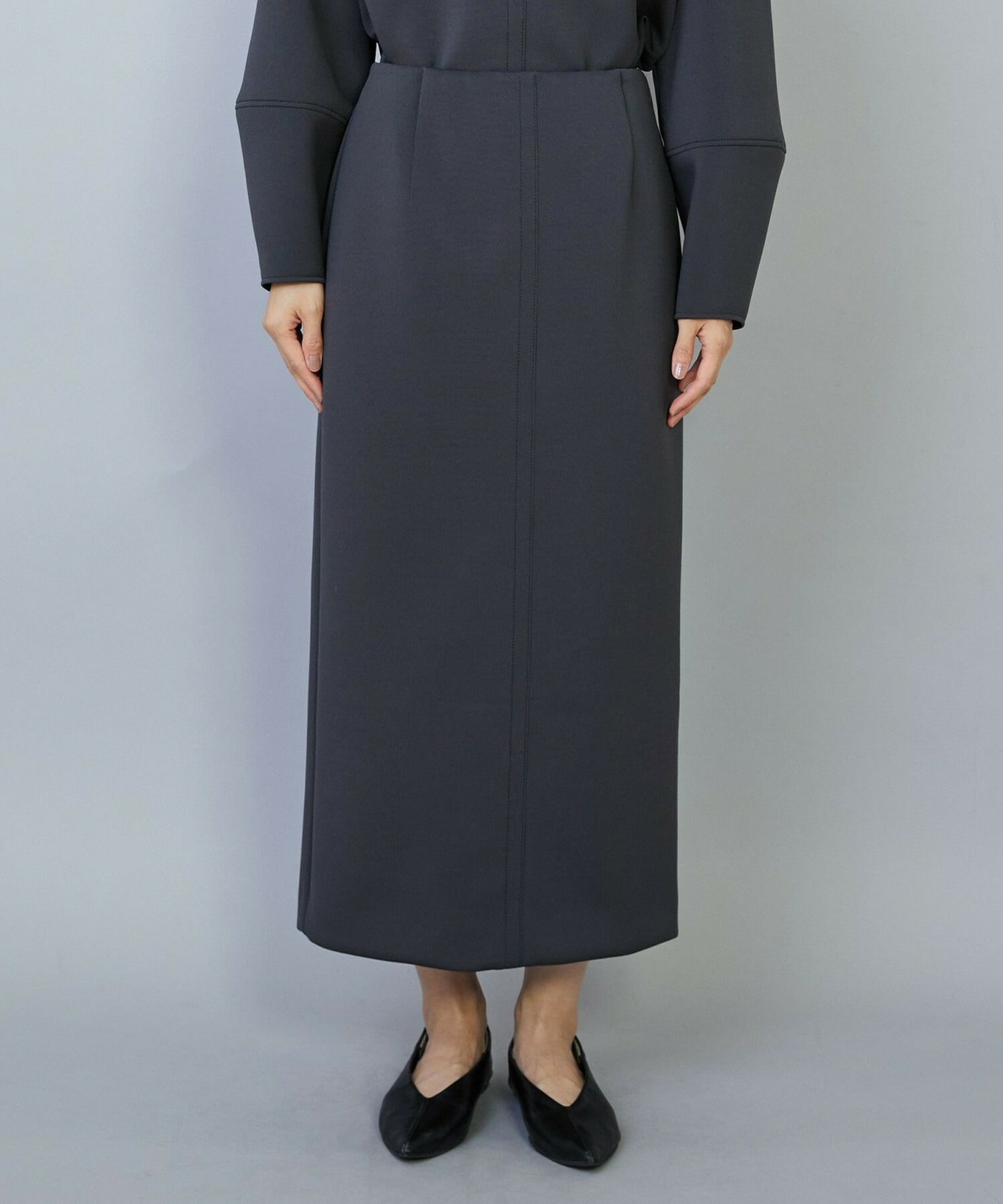 【MOGA】トリアセダブルニットIラインスカート 詳細画像 ネイビー 20